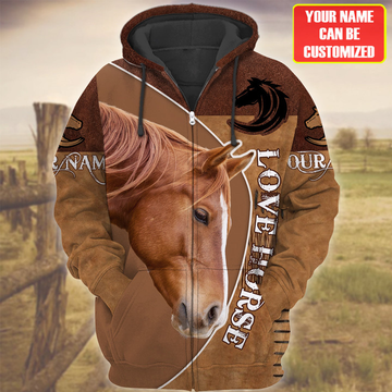 Uni Custom Name Horse Lovers 3D Hoodie