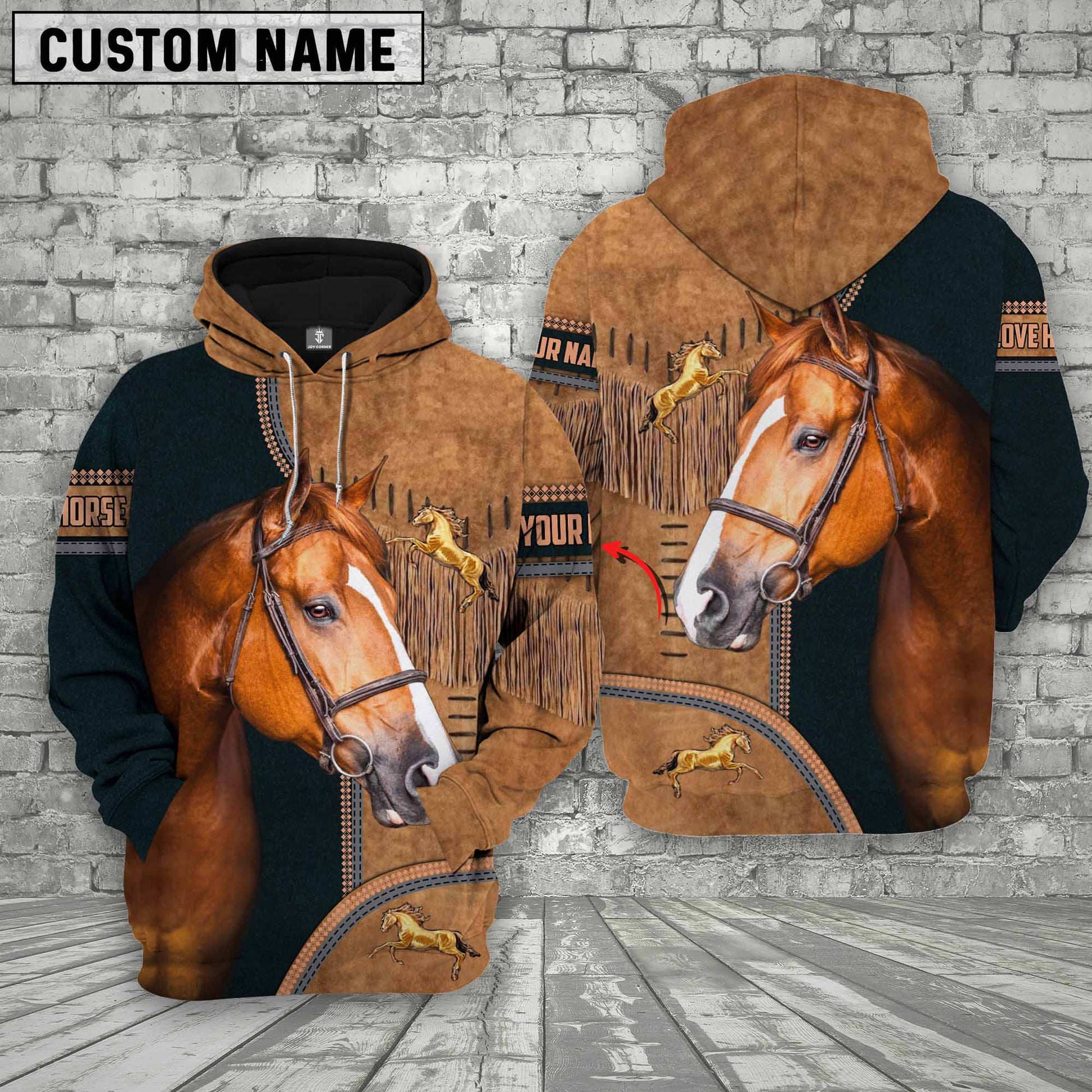 Uni Custom Name Horse Lovers 3D Hoodie