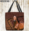 Unijames American Quarter Horse Carving Leather Pattern Custom Name 3D Tote Bag