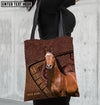 Unijames American Quarter Horse Carving Leather Pattern Custom Name 3D Tote Bag