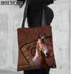 Unijames Morgan Horse Carving Leather Pattern Custom Name 3D Tote Bag