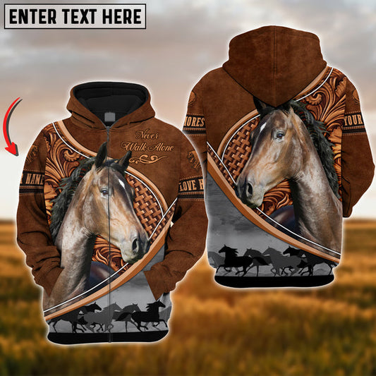 Uni Custom Name Hackney Horse Never Walk Alone 3D Hoodie