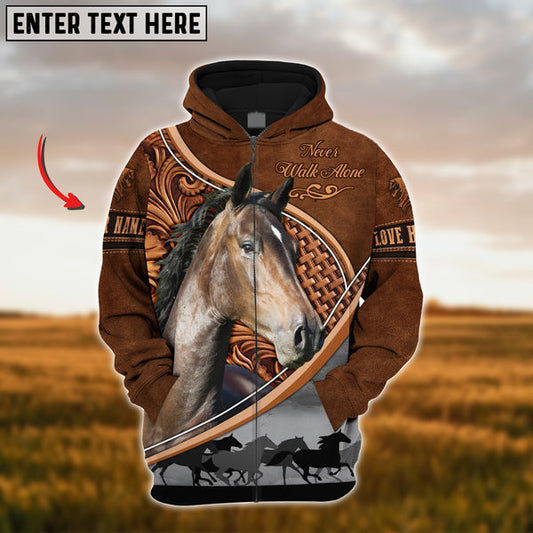 Uni Custom Name Hackney Horse Never Walk Alone 3D Hoodie