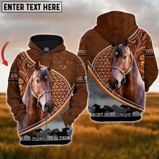 Uni Custom Name Morgan Horse Never Walk Alone 3D Hoodie