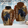 Uni Custom Name Farm Horse Lovers Merry Christmas 3D Printed Hoodie