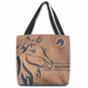 Unijames Horse Line Draw Custom Name 3D Tote Bag