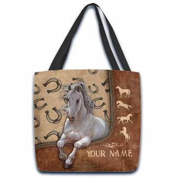 Unijames Horse Lovers Custom Name 3D Tote Bag