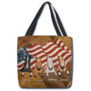 Unijames Horse US Flag Custom Name 3D Tote Bag