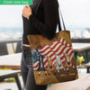 Unijames Horse US Flag Custom Name 3D Tote Bag