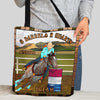 Unijames 3 Barrels 2 Hearts 1 Dream Horse Custom Name 3D Tote Bag