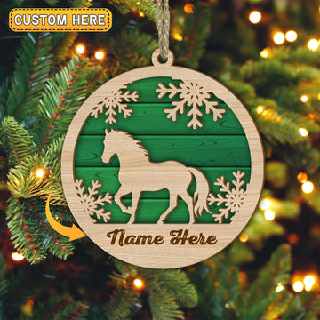 Uni Horse Christmas Gift Custom Shape Wooden Ornament