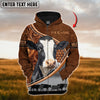 Uni Custom Name Holstein Cattle Carving Leather Pattern 3D Hoodie