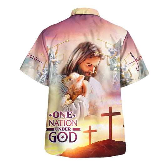 UniJames Lamb Of God Jesus Christ Hawaiian Shirt - One Nation Under God Hawaiian Shirts For Men & Women - Christian Hawaiian Shirt - Hawaiian Summer Shirts