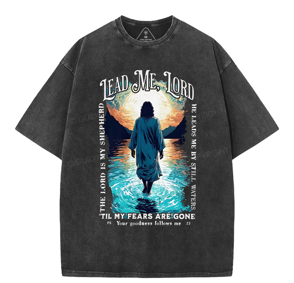 Lead Me Lord Christian Washed T-Shirt Sale - GuidingCross