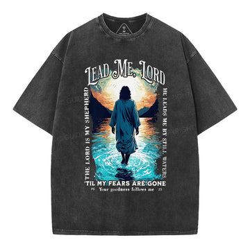 Lead Me Lord Christian Washed T-Shirt Sale - GuidingCross