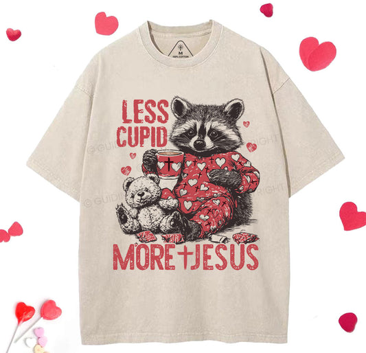 Less Cupid More Jesus Christian Washed TShirt