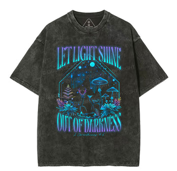 Let Light Shine Out Of Darkness Christian Washed T-Shirt Sale - GuidingCross