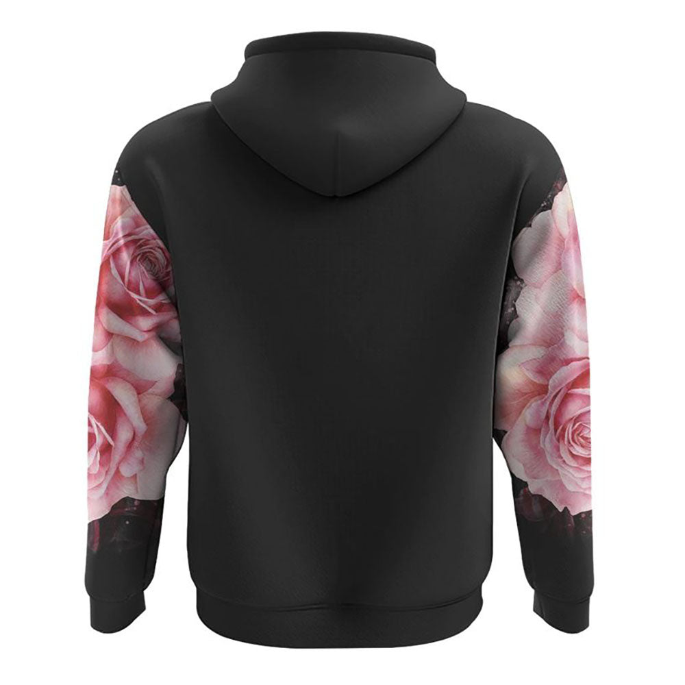 Light Pink Cross Roses Smoke All Over Print 3D Hoodie, Christian Hoodie