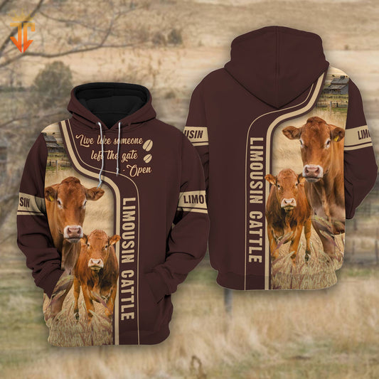 Uni Limousin Cattle Live Like Someone left the gate open Hoodie For Kids