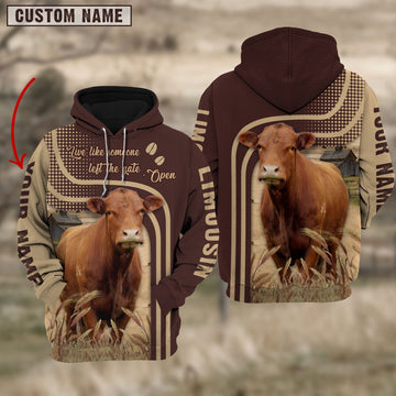 Uni Personalized Name Limousin Cattle Hoodie TT10