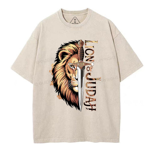 Lion Of Judah Christian Washed TShirt  