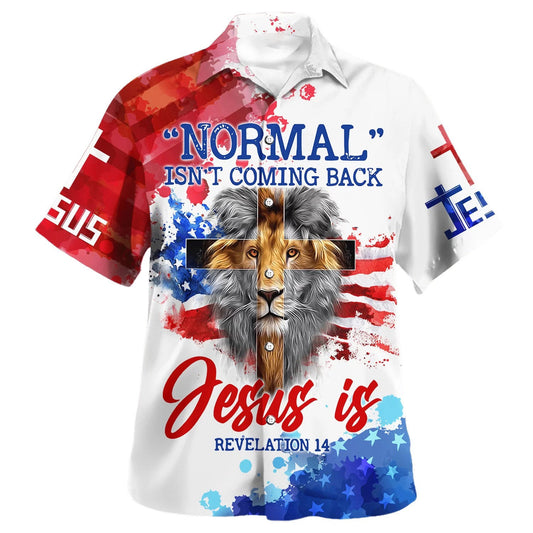 UniJames Lion Normal Isn't Coming Back Hawaiian Shirts For Men - Christian Hawaiian Shirt - Hawaiian Summer Shirts