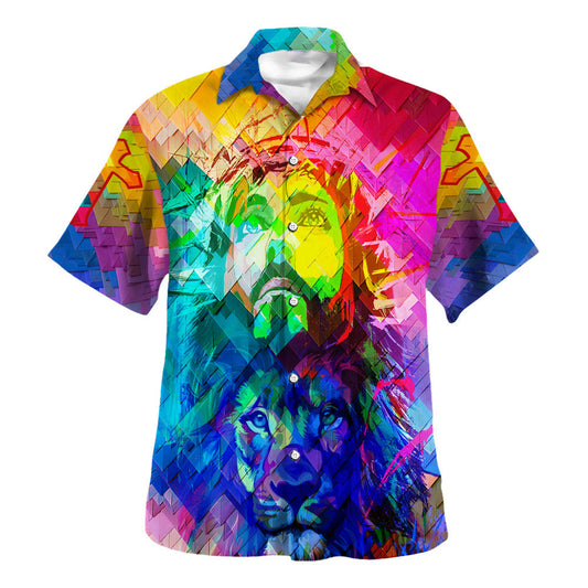 UniJames Lion Of Judah Jesus Hawaiian Shirts For Men - Christian Hawaiian Shirt - Hawaiian Summer Shirts