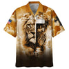 UniJames Lion Pray With Jesus On The Cross Hawaiian Shirt - Best Hawaiian Shirts - Christian Hawaiian Shirt
