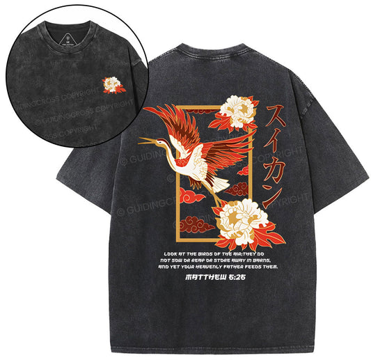 Look At The Birds  Christian Washed T-Shirt Sale - GuidingCross