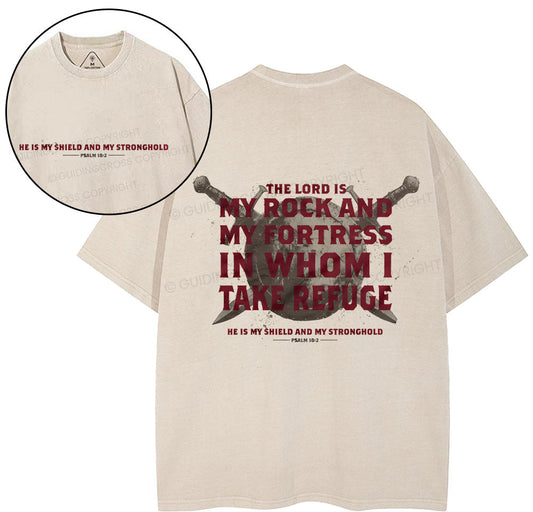 Lord Is My Shield And My Stronghold Christian Washed TShirt  