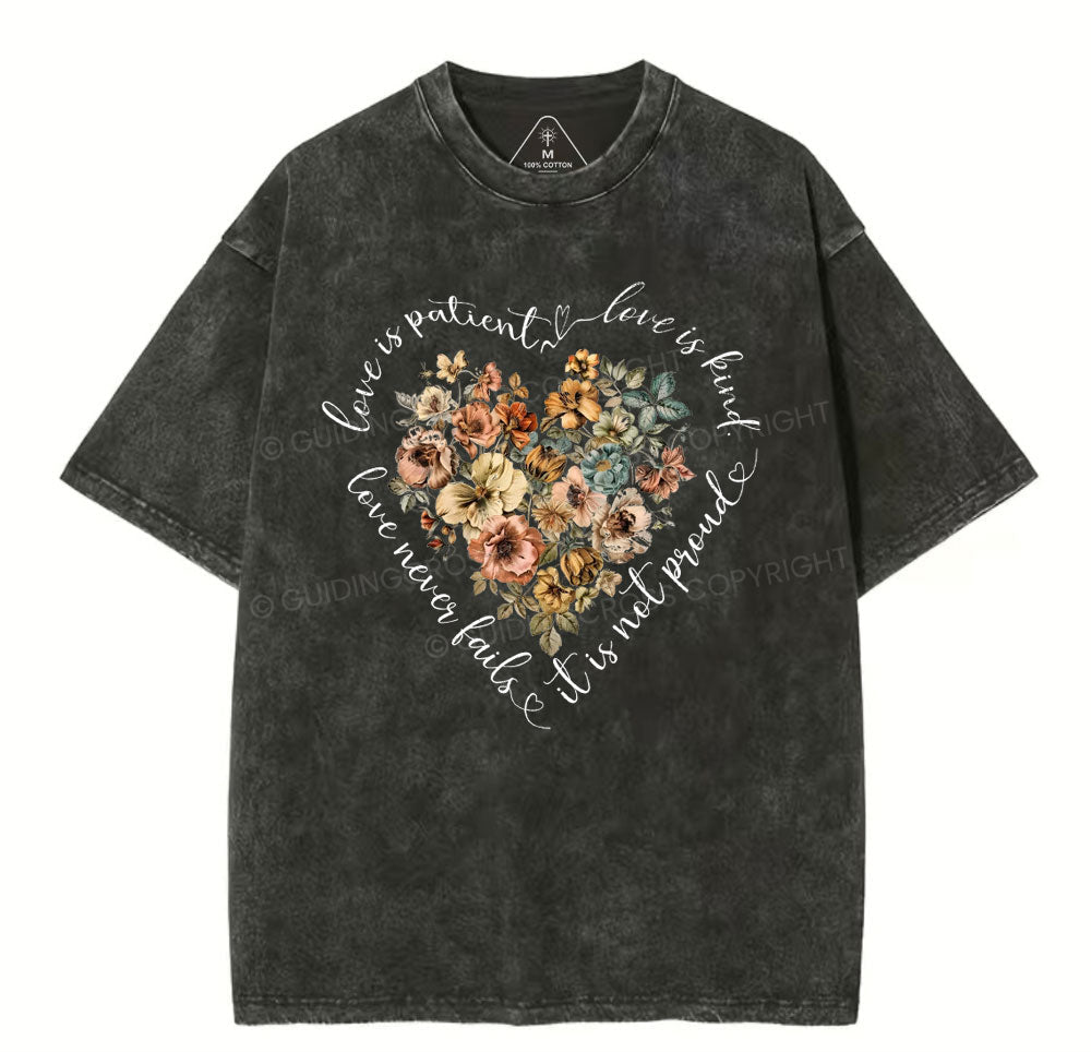 Love Is Patient Christian Washed T-Shirt Sale - GuidingCross