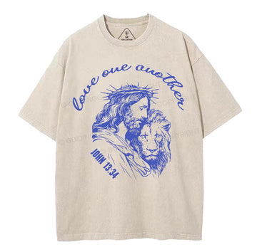 Love One Another Christian Washed TShirt  