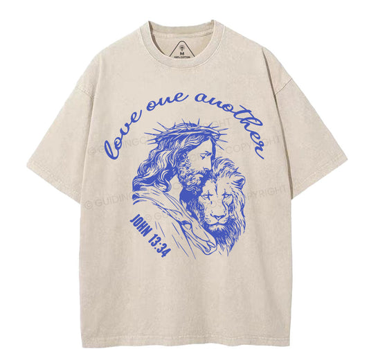 Love One Another Christian Washed TShirt  