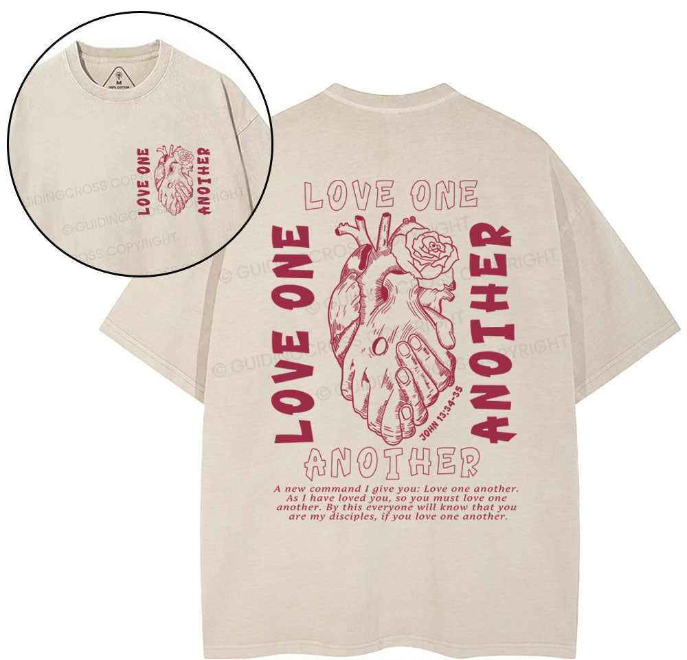 Love One Another Christian Washed TShirt  
