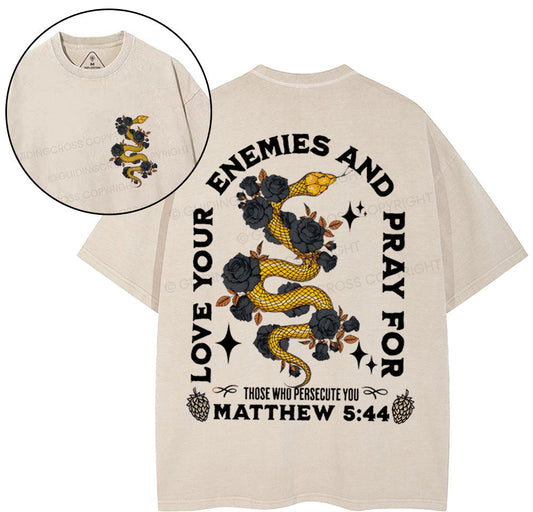 Love Your Enemies And Pray For Christian Washed T-Shirt Sale - GuidingCross