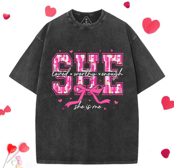 Loved Worthy And Enough Christian Washed TShirt  