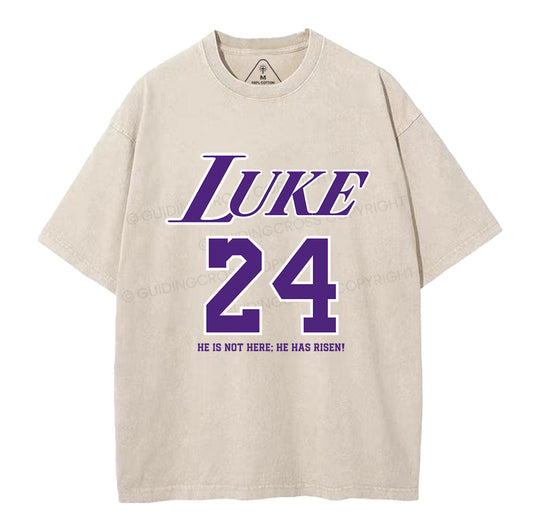 Personalized Luke 24 He Has Risen Christian Washed T-Shirt Sale - GuidingCross