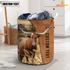 Uni TX Longhorn Brown Farm Custom Name Laundry Basket
