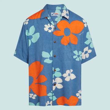 UniJames Men's Retro Shirt - Tradewinds Red Short Sleeve Hawaiian Shirt
