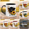Uni Sunflower Cow Love Personalized Name Mug (10 Cattle Breeds)