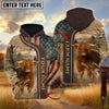 Uni Personalized Name, Farm Name Highland US Flag Hoodie