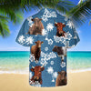 Unique Shorthorn Horse Blue Tribal Hawaiian Shirt