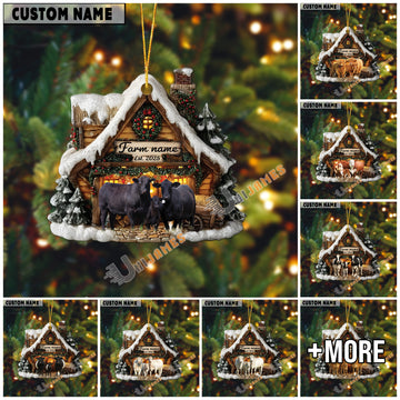 Uni Personalized Farm Name & Year Christmas Acrylic Ornament (14 Breed Options)