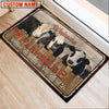 Uni Black Hereford Welcome Custom Name Doormat