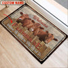 Uni Red Angus Welcome Custom Name Doormat