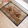 Uni Highland Custom Name - Home To Where The Herd Is FarmHouse Doormat