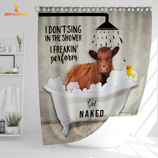 Uni Red Angus I Don't Sing In The Shower 3D Shower Curtain