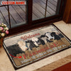 Uni Black Hereford Welcome Custom Name Doormat