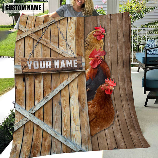 Uni Personalized Name Chicken Barn Blanket