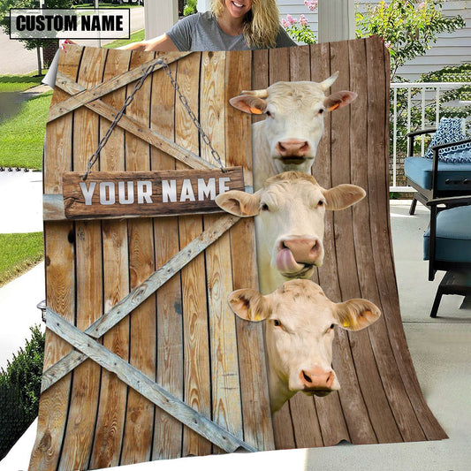 Uni Personalized Name Charolais Barn Blanket